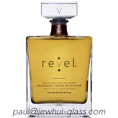 comprare Extra Enejo, Reposado, Tequila argento bottiglia di vetro, Super Flint bottiglia di vetro con tappi di vetro fabbricazione online