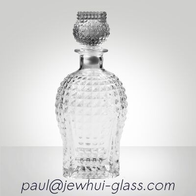 comprare Decanter in vetro Super Flint Diamond Cut, XO, brandy, vodka, liquore, gin, rum, tequila, whisky, brandy, bottiglia di vetro per distillati con tappi in vetro massiccio fabbricazione online