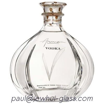 qualità  Arman Vodka Brandy Glass Bottle Round Shaped Alcohol Bottle 1000ML fabbrica