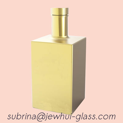 comprare stagnola dorata di timbratura calda placcante dorata 1050g della bottiglia di vetro del quadrato 0.7L fabbricazione online