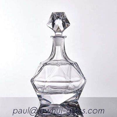 qualità  21.5mm Liquor Decanter Bottle Barware Diamond Cut Crystal Whiskey Decanter fabbrica