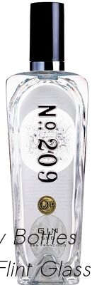 comprare la bottiglia di vetro di spirito di 200ml 500ml 1750ml ha impresso l'iscrizione 209 Gin Glass Bottle fabbricazione online