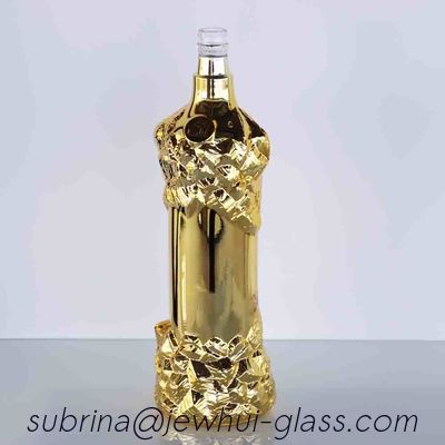 comprare Gli alcoolici di lusso di Bourbon della vodka imbottigliano Flint Wine Bottle dorato unico fabbricazione online