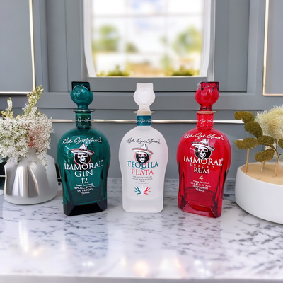 Buon prezzo Bottiglia di vetro glassata di tequila/glassare timbratura calda/tappi vuoti in linea