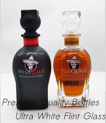 Buon prezzo Bottiglia di vetro per rum e whisky di 375 ml Bottiglia di vetro per vodka in linea
