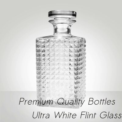 Buon prezzo Decanter in vetro Super Flint Diamond Cut, XO, brandy, vodka, liquore, gin, rum, tequila, whisky, brandy, bottiglia di vetro per distillati con tappi in vetro massiccio in linea